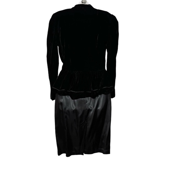 Vintage Rampage Velvet Peplum Jacket and Satin Skirt, 28” waist - Picture 4 of 12